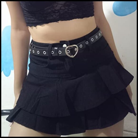 PU Leather Grommet Studded Belt Adjustable Punk Rock Style main image 3